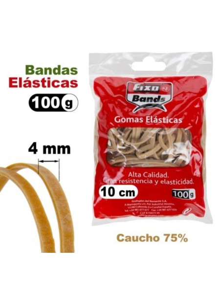 Caja 100g bandas elasticas nº10 Fixo 4mm x 10cm